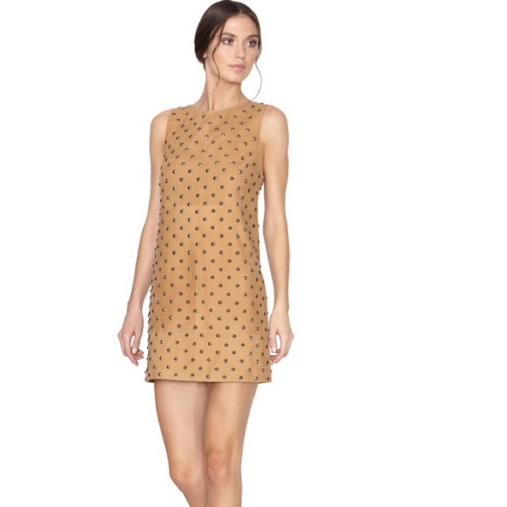 Alice and Olivia Clyde Studded Suede Dress